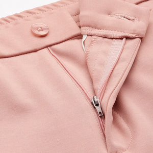 Men's Pink Relaxed Fit Solid Chinos