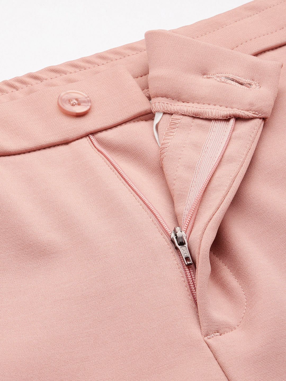Men's Pink Relaxed Fit Solid Chinos