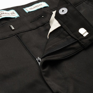 Men's Black Regular Fit Solid Trousers