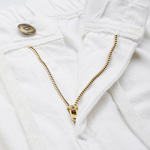 Men's White Relaxed Fit Solid Denim Joggers