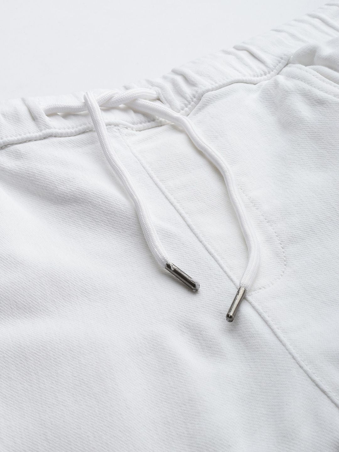 Men's White Regular Fit Solid Stretchable Denim Cargo Joggers