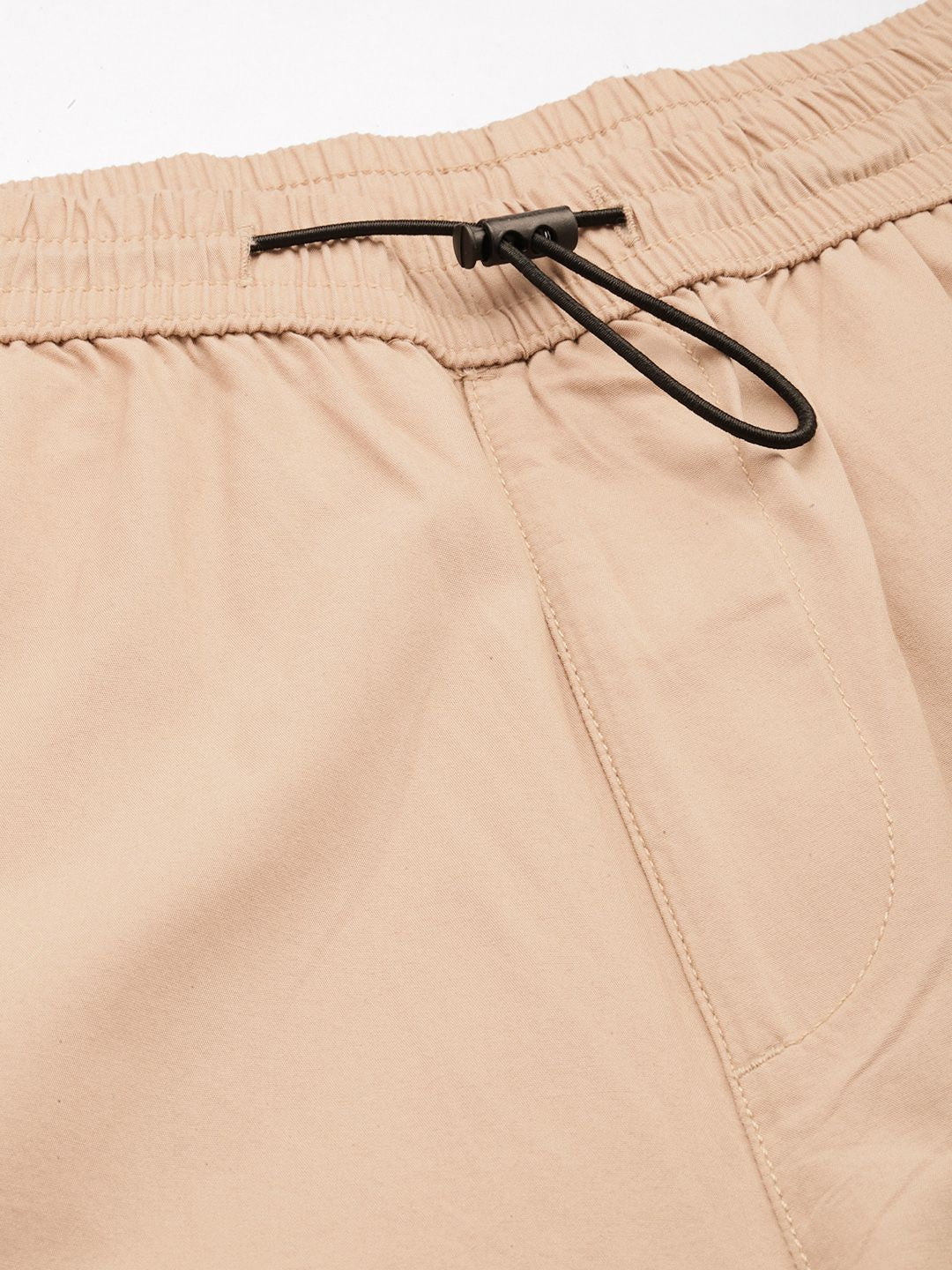 Men's Khaki Relaxed Fit Solid Utility Cargo Jogger