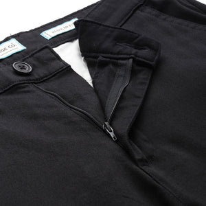 Men's Black Regular Fit Solid Chinos