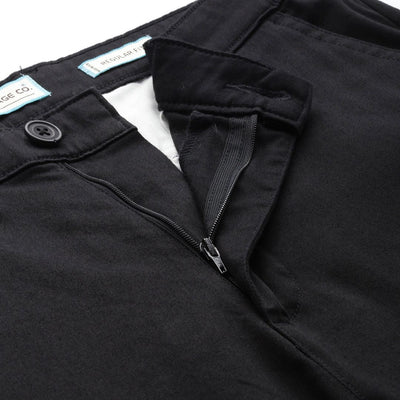 Men's Black Regular Fit Solid Chinos