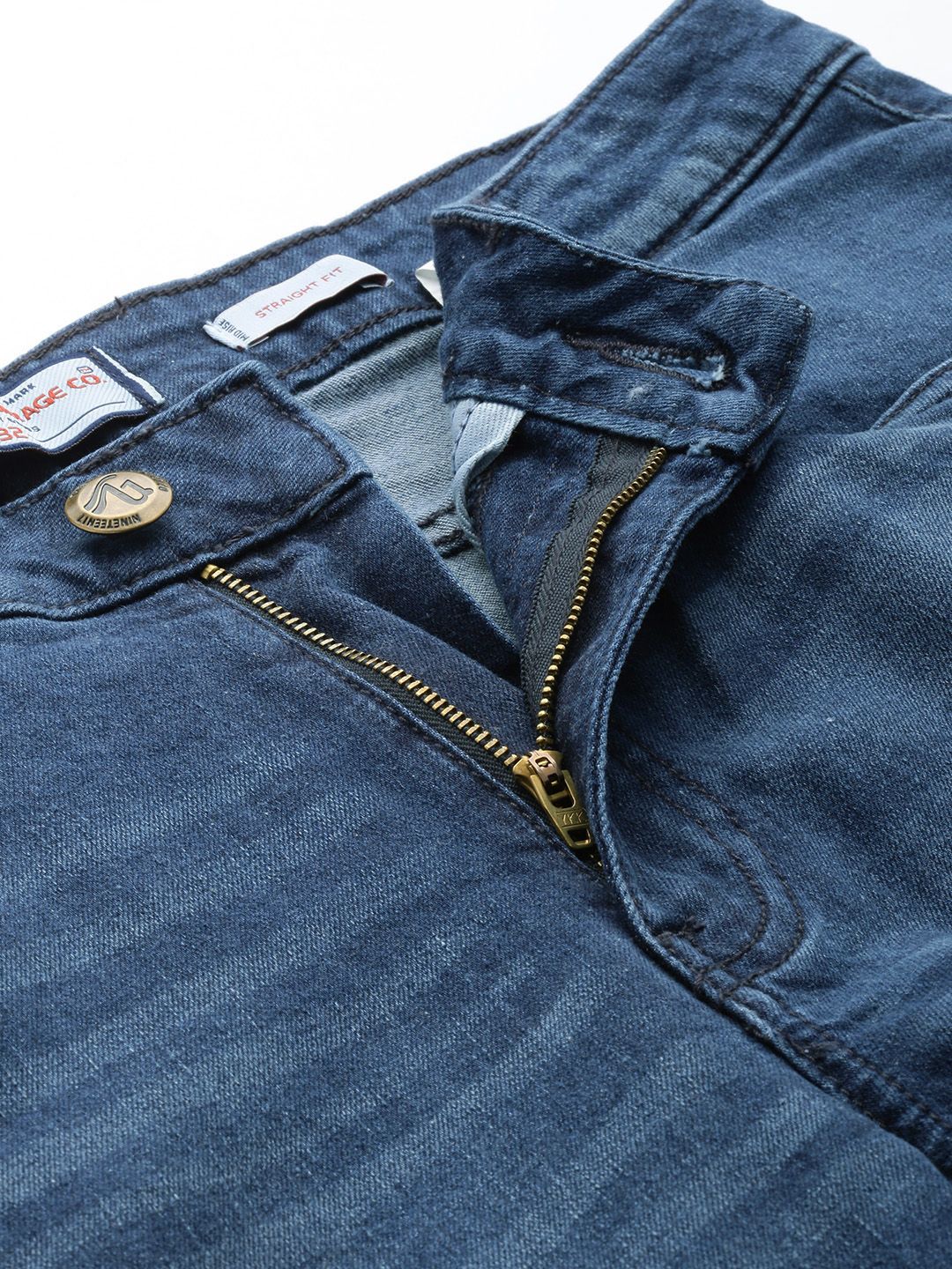 Men's Blue Slim Straight Fit Solid Jeans