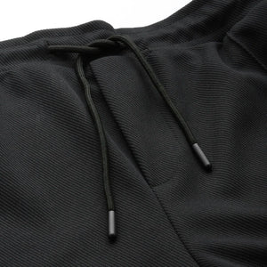 Men's Black Relaxed Fit Printed Wide Leg Joggers