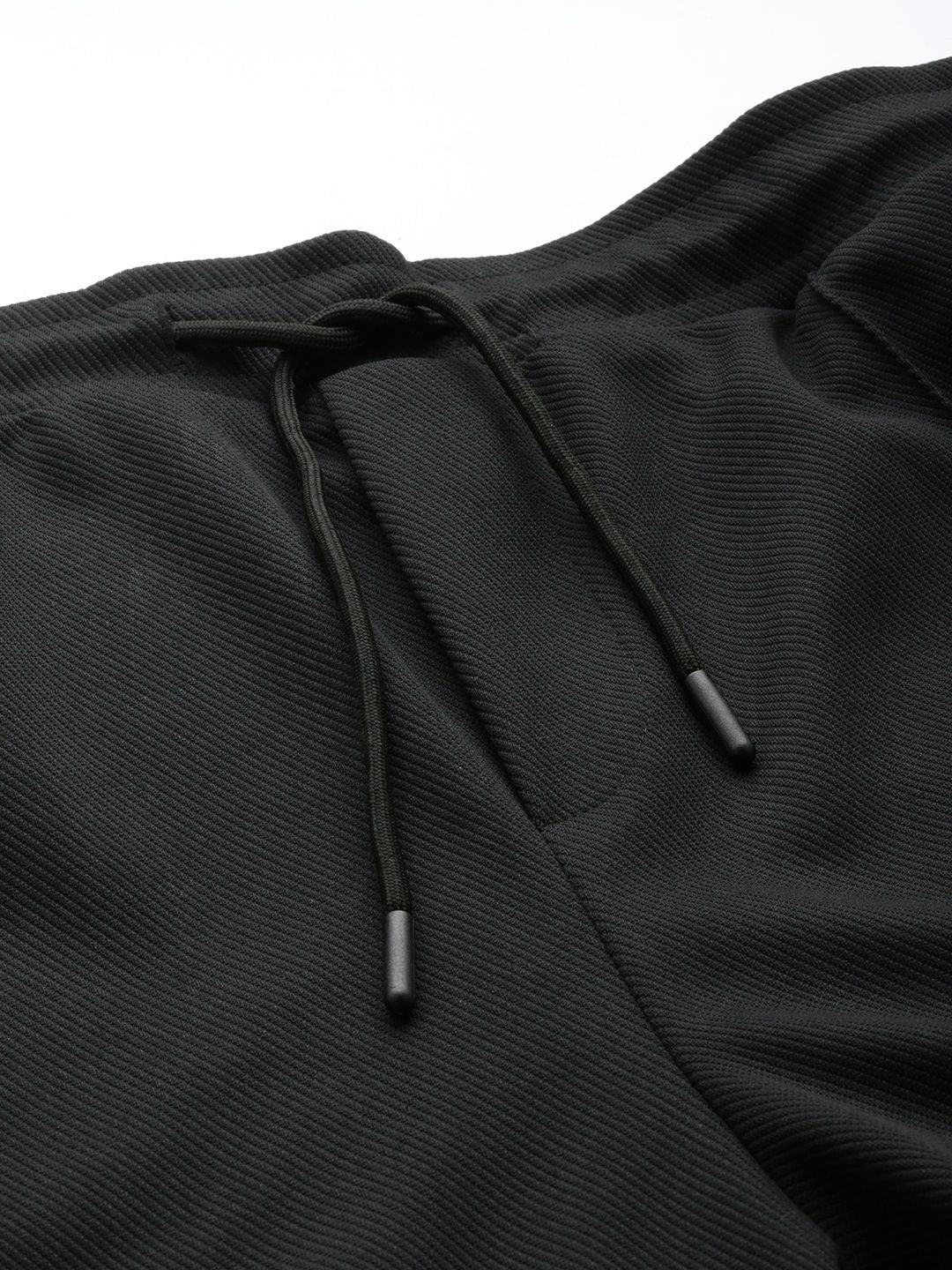 Men's Black Relaxed Fit Printed Wide Leg Joggers