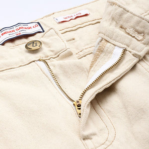 Men's Off White Wide Leg Solid Jeans