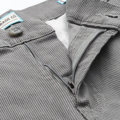 Men's Grey Relaxed Fit Geometric Print Cargos