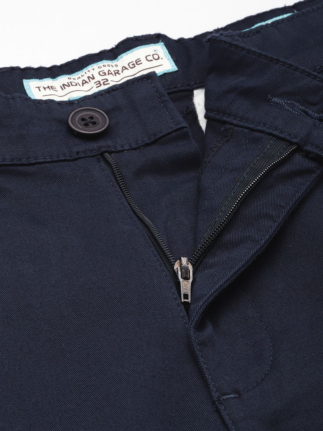 Men's Navy Blue Regular Fit Solid Chino Shorts