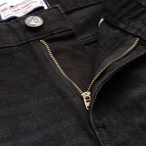 Men's Black Relaxed Fit Solid Cargo Jeans