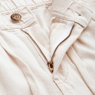 Men's White Relaxed Fit Solid Denim Joggers