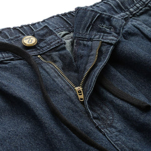 Men's Blue Relaxed Fit Solid Denim Joggers