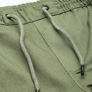 Men's Green Regular Fit Solid Utility Cargo Jogger