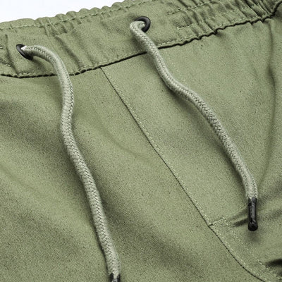 Men's Green Regular Fit Solid Utility Cargo Jogger