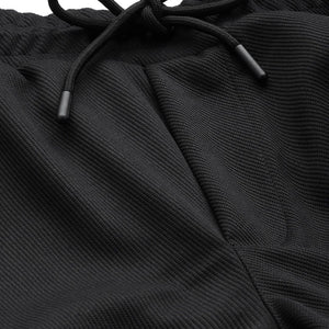Men's Black Relaxed Fit Textured Cargo Joggers