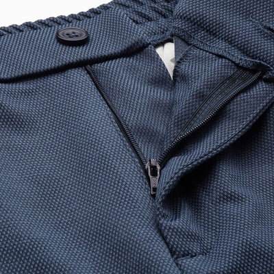 Men's Blue Regular Fit Solid Chinos