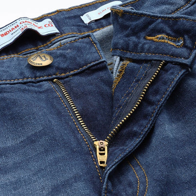 Men's Blue Slim Fit Solid Jeans
