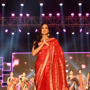 Red With Kalash Design Bomkai Sambalpuri Silk Saree
