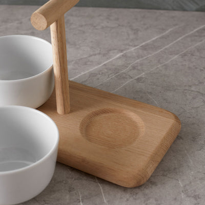 Dine Duo Condiment Set + Oak Base by LSA International