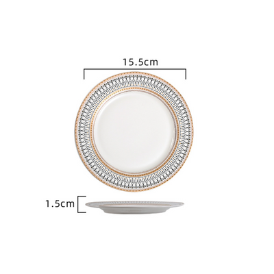 Gold Detailed Glam Dessert Plate