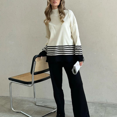 Ariana Striped Premium Winter Coord Set - Tracksuit