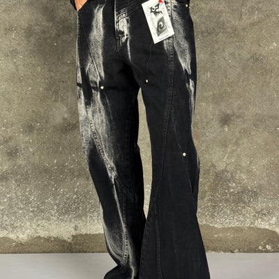 Waves Panelled-Shibori Black
