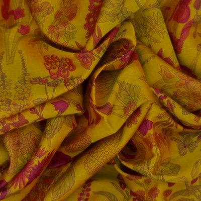 Sage Green Gadwal Handloom Printed SICO Saree -Sage Green