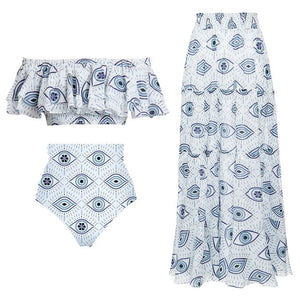 Evil Eye Luxe Swimsuit with Skirt