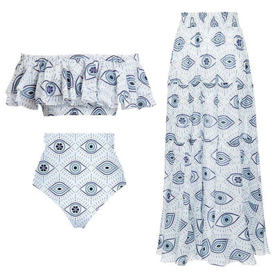 Evil Eye Luxe Swimsuit with Skirt