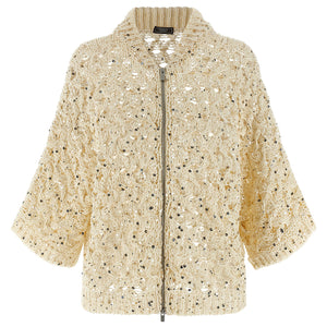 Peserico Sequin Mesh Cardigan