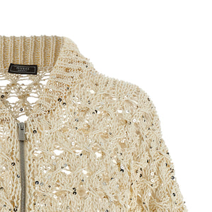Peserico Sequin Mesh Cardigan