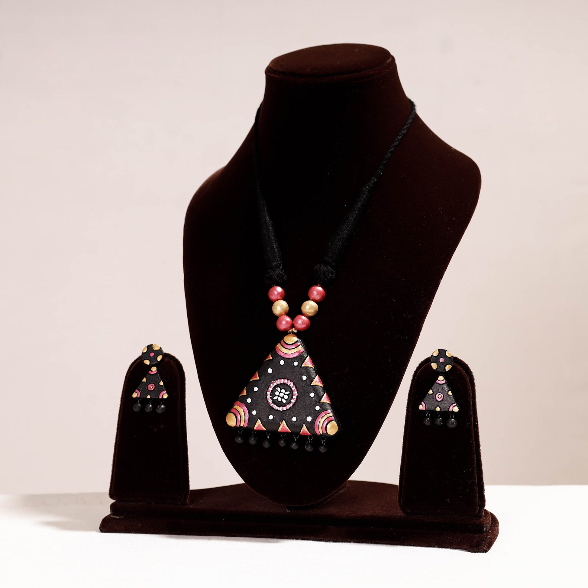 Bishnupur Handpainted Terracotta Necklace Set