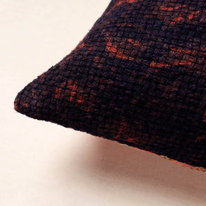 Blue - Bagru Block Printed Jute Cushion Cover (16 x 16 in)