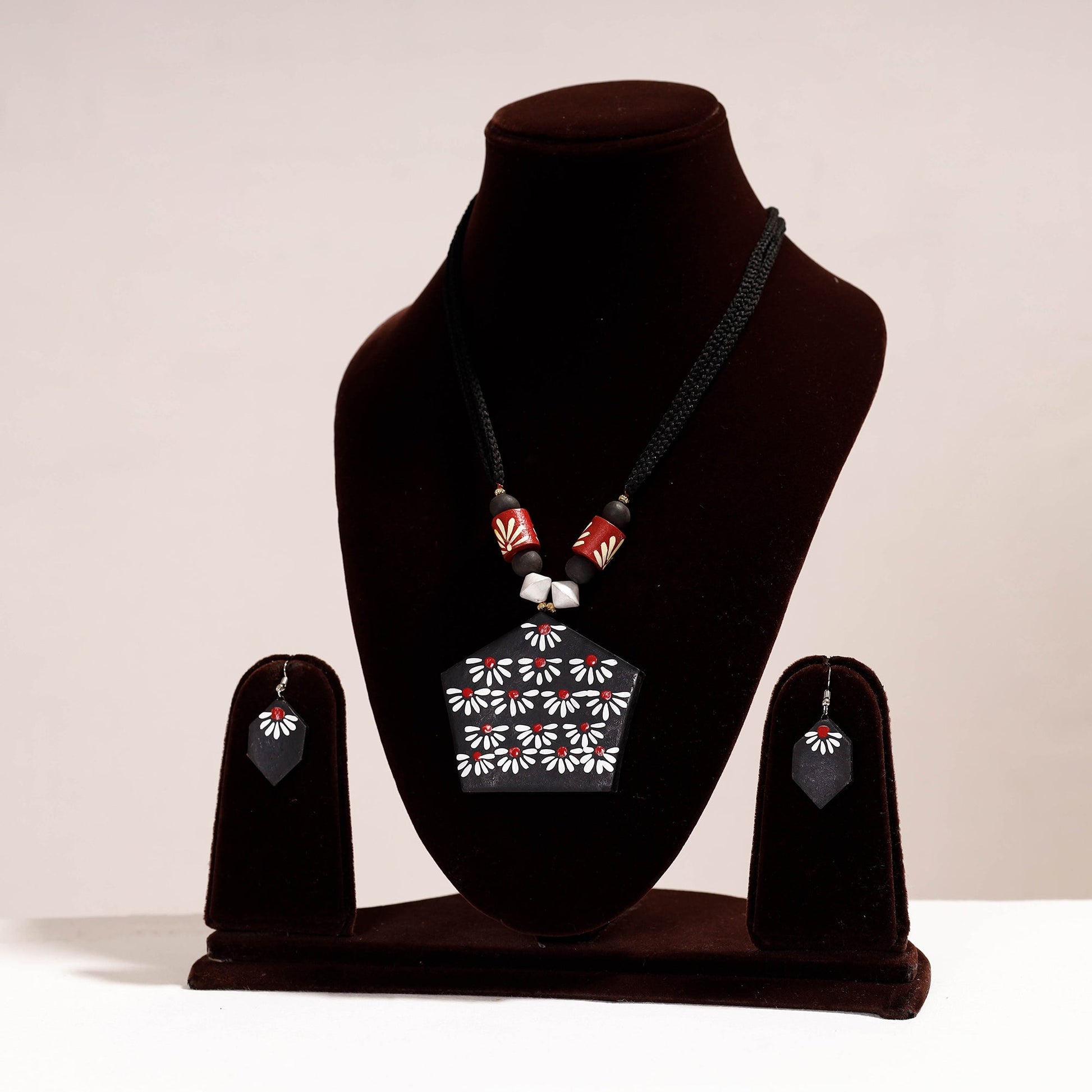 Bishnupur Handpainted Terracotta Necklace Set