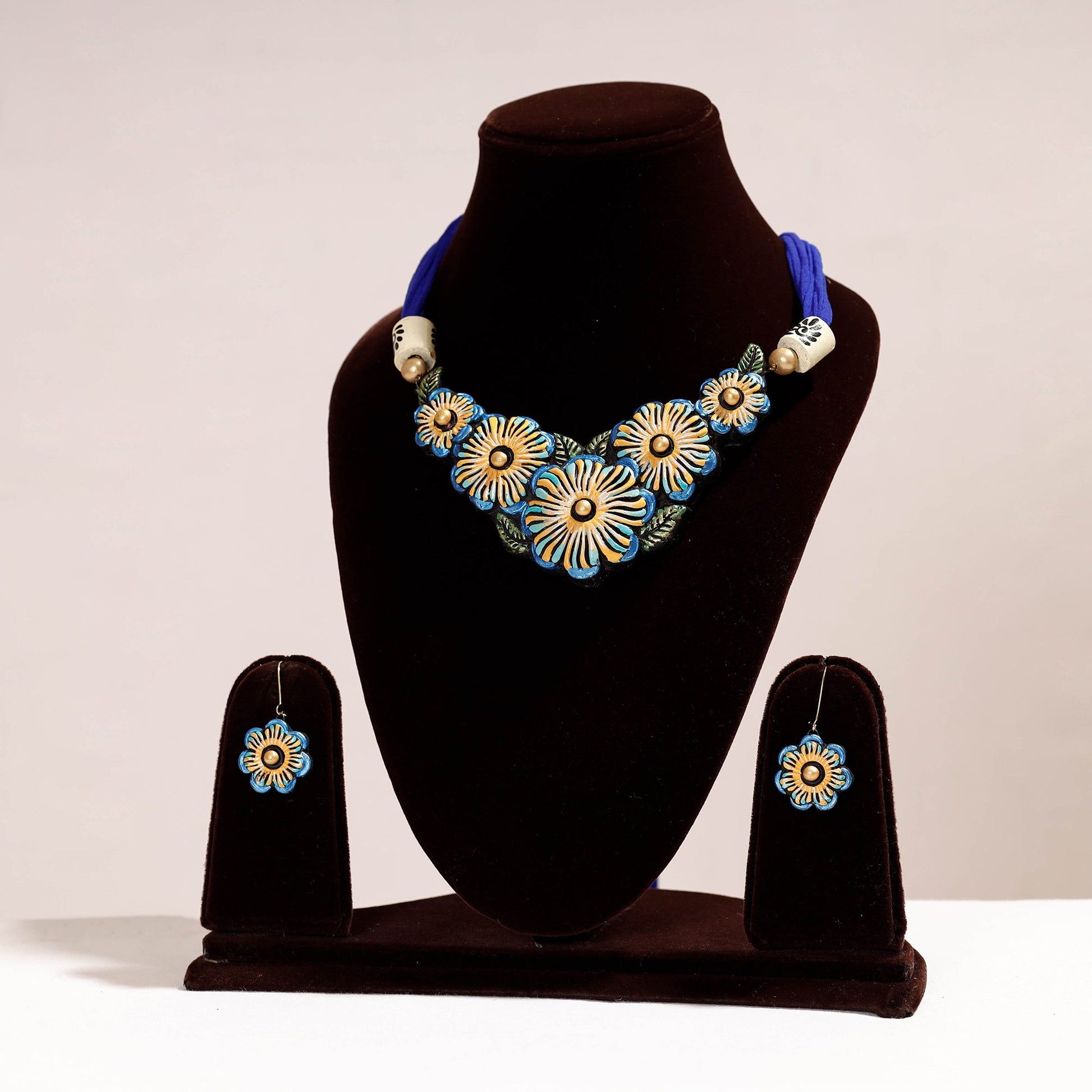 Bishnupur Handpainted Terracotta Necklace Set