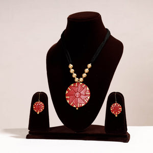 Bishnupur Handpainted Terracotta Necklace Set
