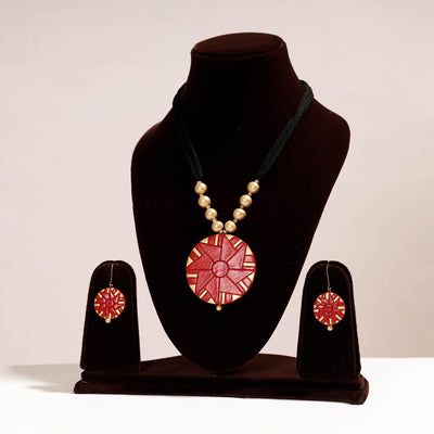 Bishnupur Handpainted Terracotta Necklace Set