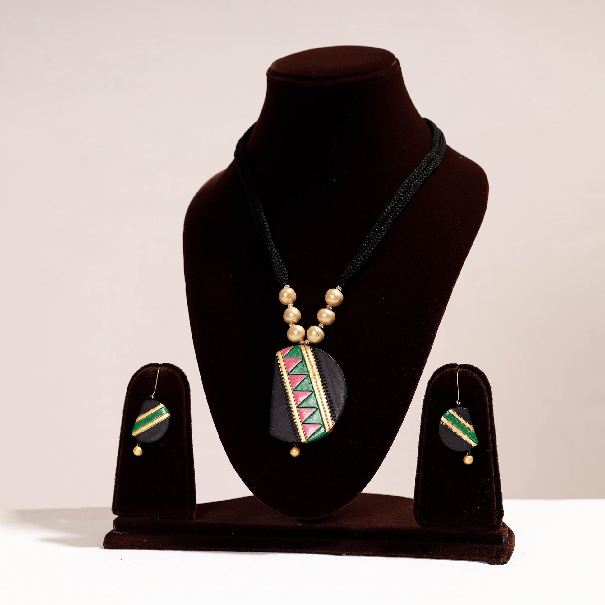 Bishnupur Handpainted Terracotta Necklace Set
