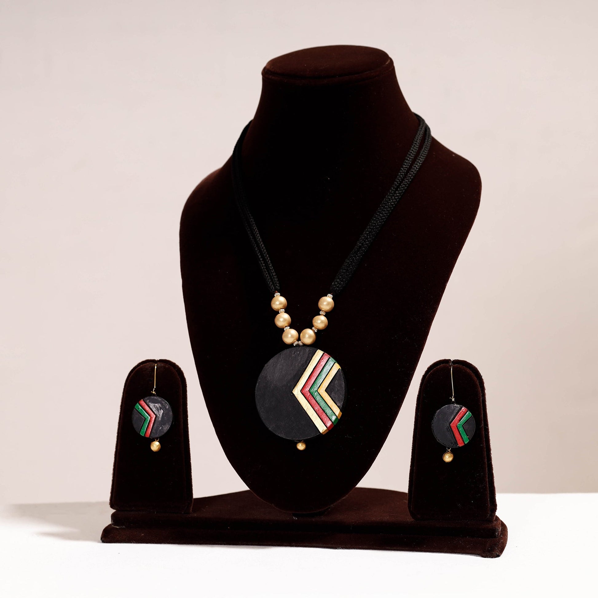Bishnupur Handpainted Terracotta Necklace Set