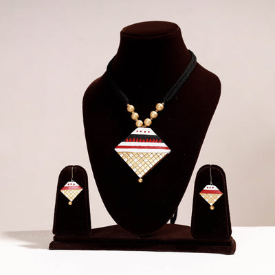 Bishnupur Handpainted Terracotta Necklace Set