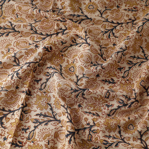 Beige  - Pedana Kalamkari Block Printed Cotton Fabric