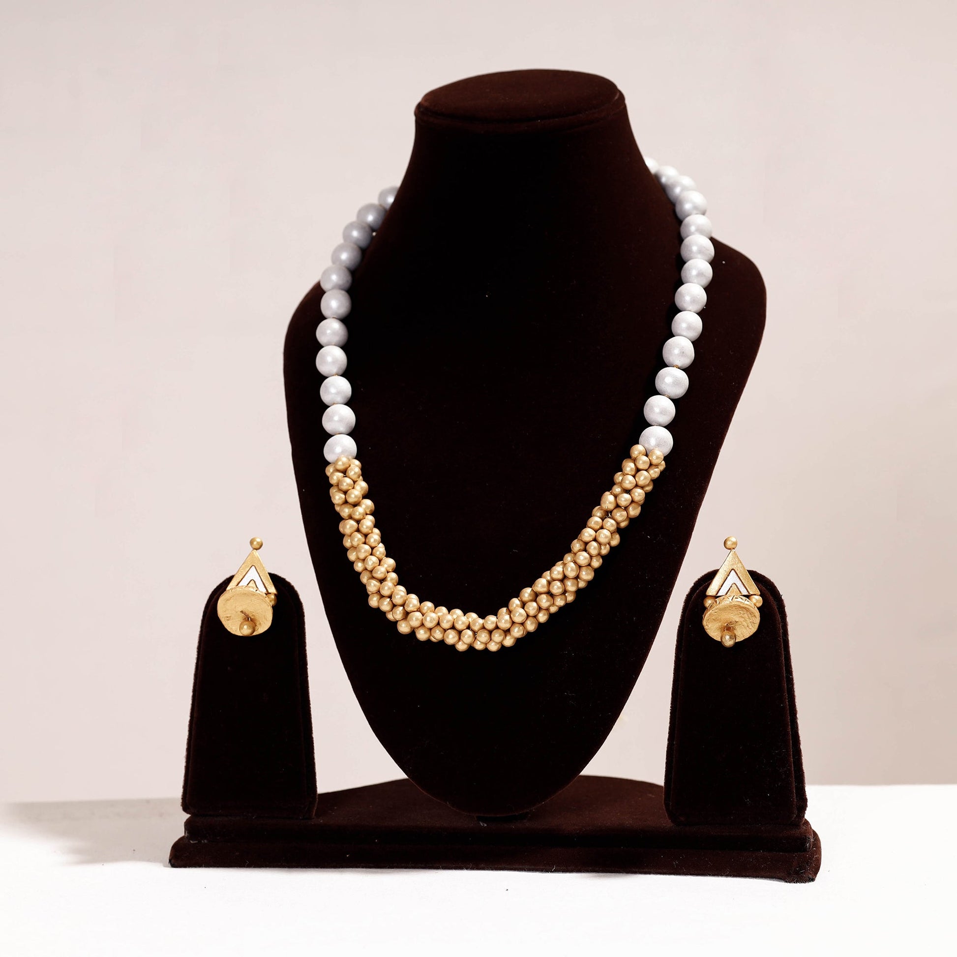 Bishnupur Handpainted Terracotta Necklace Set