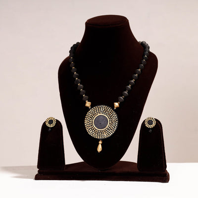 Bishnupur Handpainted Terracotta Necklace Set 01