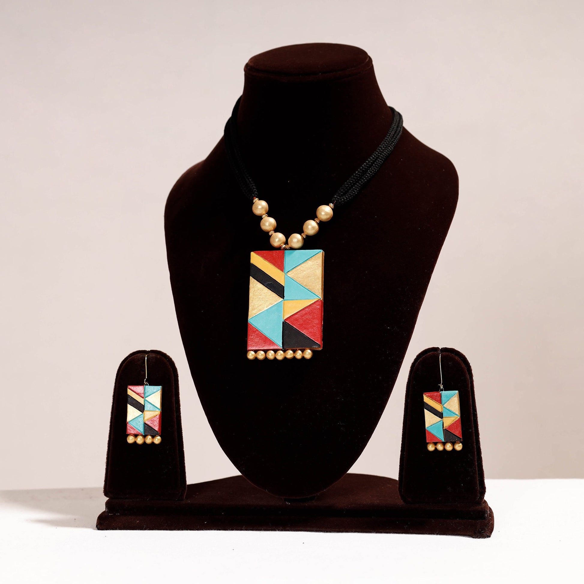 Bishnupur Handpainted Terracotta Necklace Set