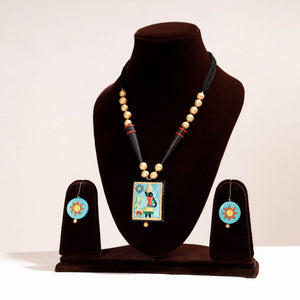 Bishnupur Handpainted Terracotta Necklace Set