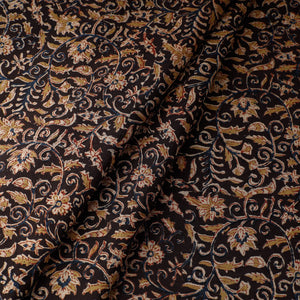 Black - Pedana Kalamkari Block Printed Cotton Fabric 11