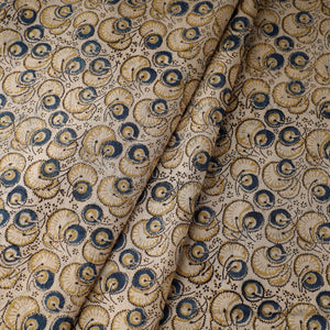 Beige - Pedana Kalamkari Block Printed Cotton Fabric