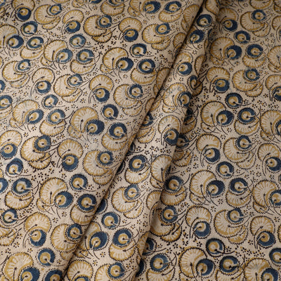 Beige - Pedana Kalamkari Block Printed Cotton Fabric
