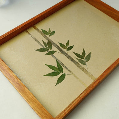 Beige - Bamboo Art Work Wooden Tray (16 x 11 x 1 in)